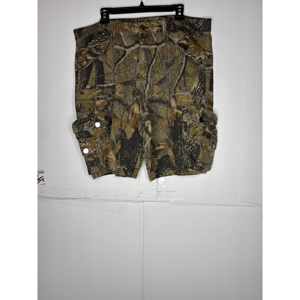 Mens Forest Camouflage Cargo‎ Shorts Cotton Canvas Utility Tactical Size 36